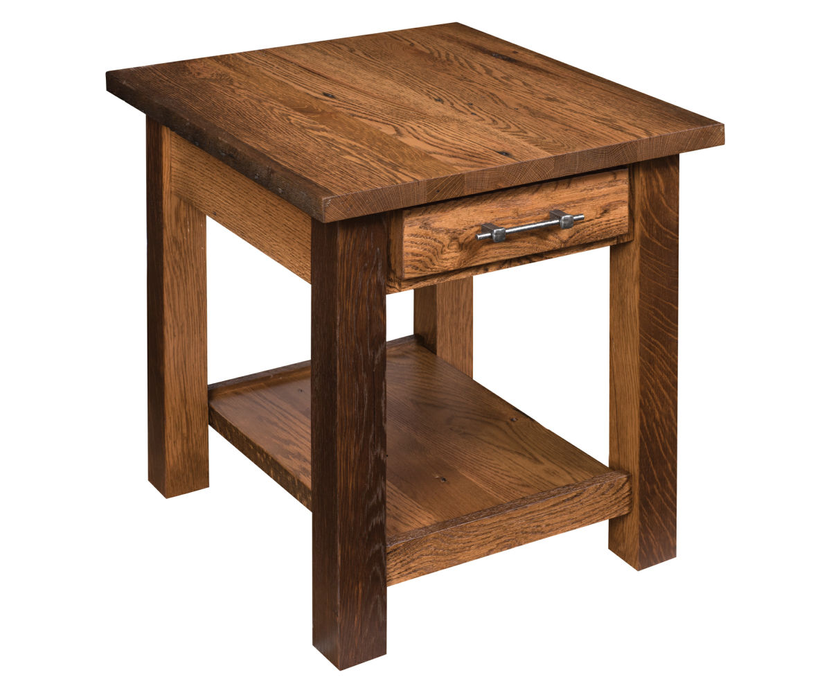 Reclaimed Barn Wood End Table Liberty Square Furniture