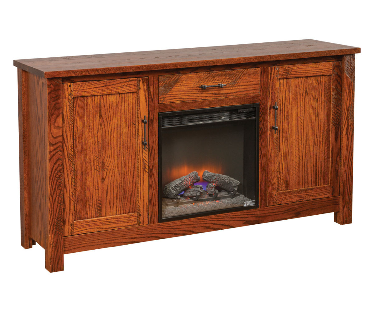 Rustic Fireplace TV Stand Liberty Square Furniture