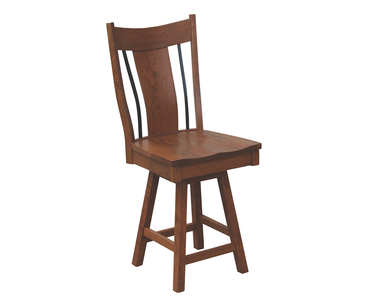 Eagle 24" Swivel Bar Chair With Wrought Iron