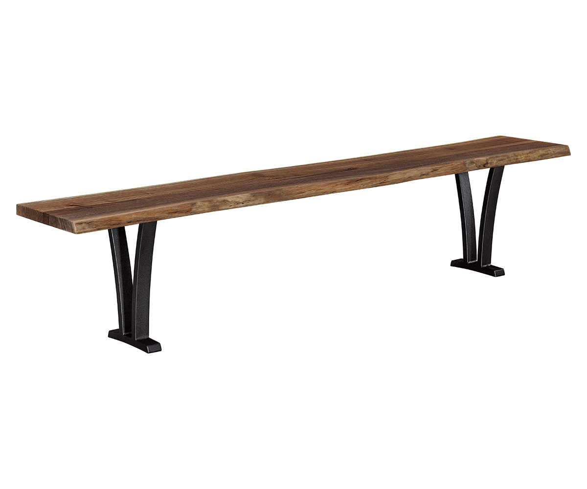 Live Edge Bench with Pagosa Base