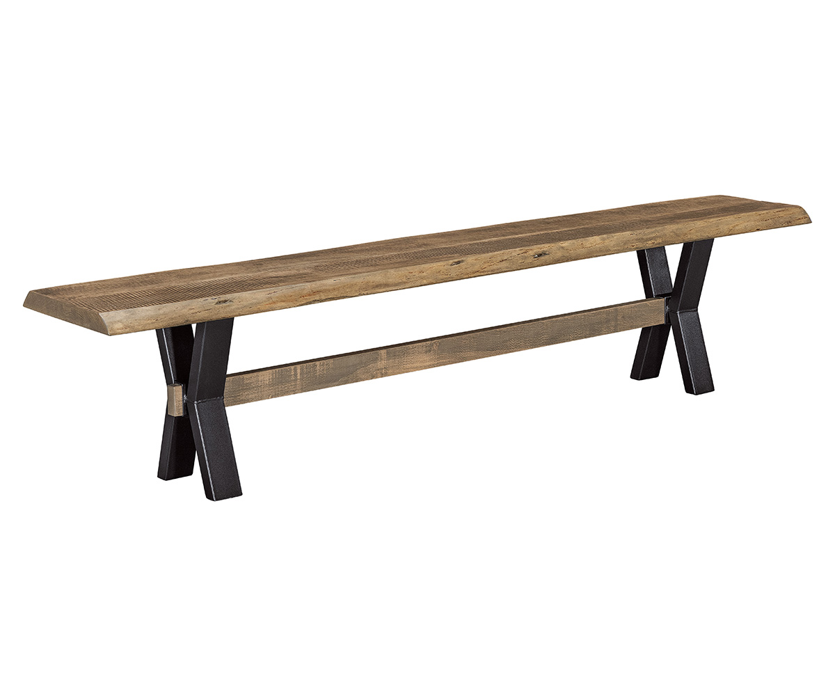 Live Edge Rough Sawn Bench With El Dorado Base