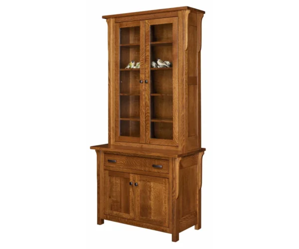 Boston 1 Drawer Credenza With Bookcase Topper